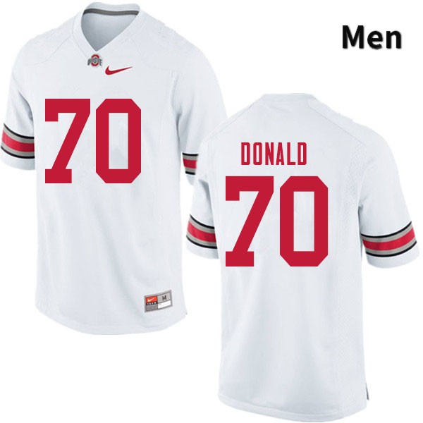 Ohio State Buckeyes Noah Donald Men's #70 White Authentic Stitched College Football Jersey